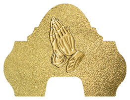 DARAY-L-516-GD-SH-GD Gold Praying Hands Shimmer Gold